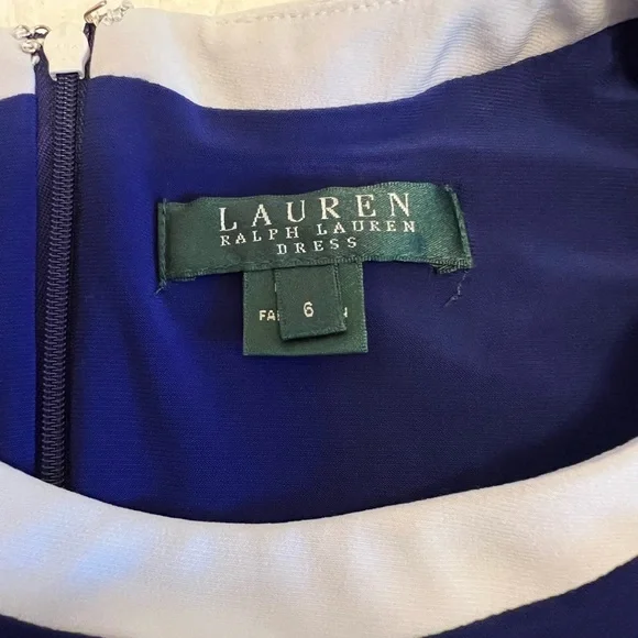 Ralph Lauren Long Sleeve Dress With White Stripe Detail Size: 6 - Picture 4 of 9